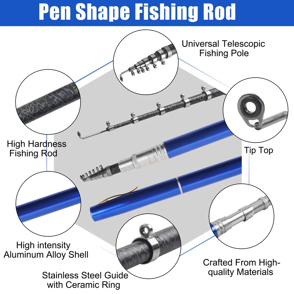 1.6m/1m Pocket Pen Fishing Rod - Fishing Rod Ice recension och pris