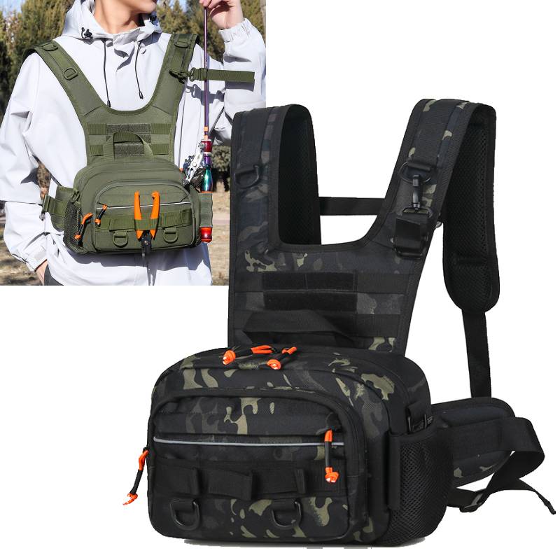 Men Chest Bag Tactical Fishing - Fishing Rod Holder recension och pris